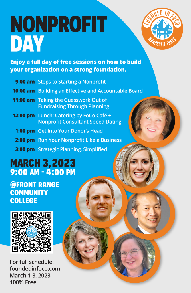 NonProfit day poster with highlights of schedule